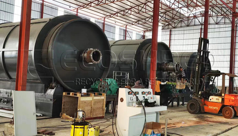 Instalação de equipamento de pirólise de pneus usados na Indonésia
